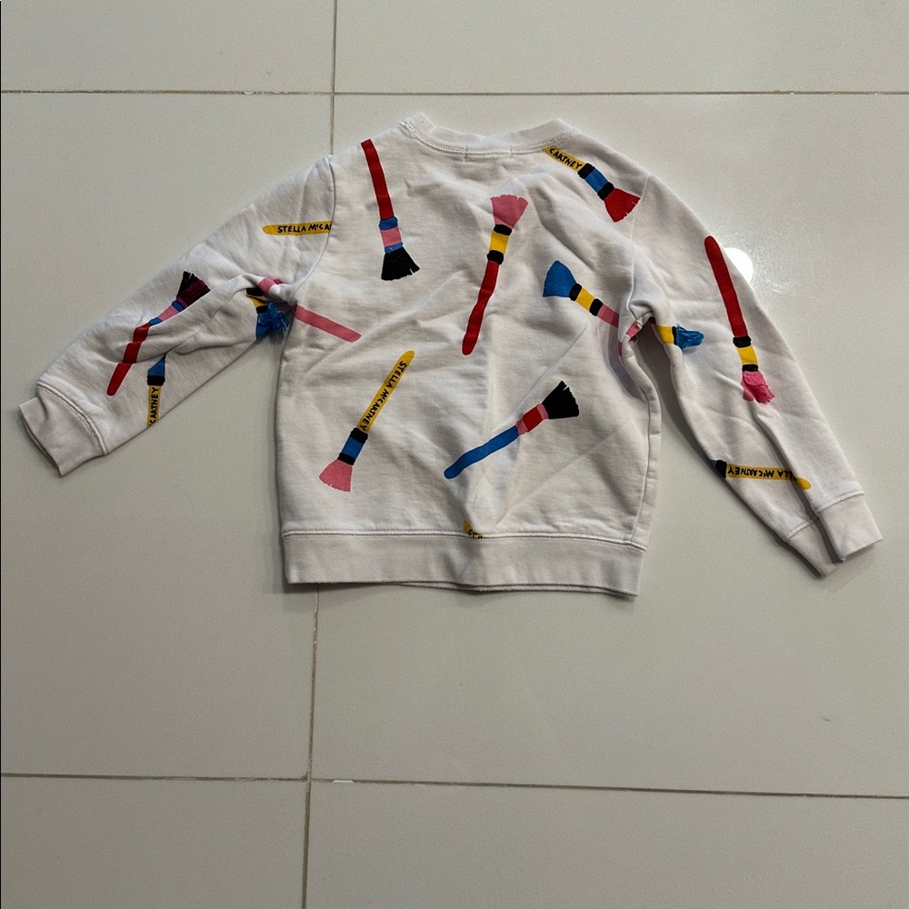 Stella McCartney Kids Paintbrush  fleece Sweatshirt -  size 6 - Picture 2 of 3